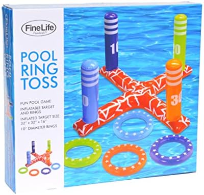 Extra Large Big Ring Toss Swimming Pool Inflatable Game Toy Unique Fun Summer Gift Idea for Adults Kids Teens Boys Girls with Silly Bands