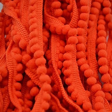 Amazon Com 40yards Ball 5mm Orange Pom Pom Ball Fringe Trim