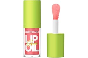 Beauty Glazed Big Brush Head Lip Oil, Ultra-Hydrating & Nourishing, Smooth Glossy Finish Lip Glow Oil, Shiny and Vegan Tinted Lip Gloss, Non-Sticky Formula (102# KISSY)