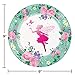 Fairies and Flowers Pink Metallic Birthday Plates and Napkins, 16 Servings, Bundle- 3 Items