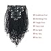 Lovrio Kinkys Curly Virgin Brazilian Clip in Human Hair Extensions Double Weft Real Remy Hair for Black Women 7 Pieces 120g with 17 Clips 18 Inch