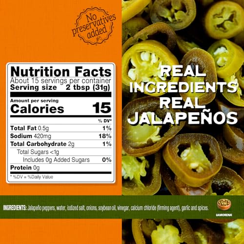 LA MORENA NACHO SLICES PICKLED JALAPENO PEPPERS 28 OZ (SINGLE)