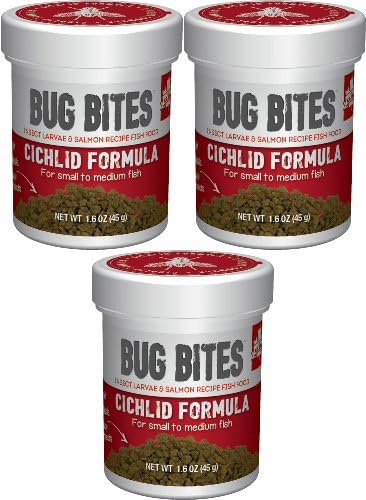 ValuePetSupplies Fluval Bug Bites Cichlid Formula for Small to Medium Fish 4.8oz (3 x 1.6oz)