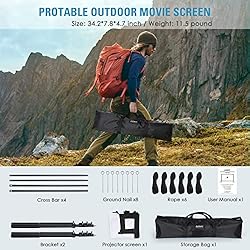 Projector Screen and Stand 150 Inch, LEORFI Outdoor