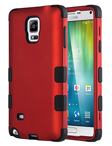 Note 4 Case, Galaxy Note 4 Case, ULAK Shock Resistance Anti Slip Note 4 Case Hybrid With Soft Flexible Inner Silicone Skin Protective Case for Samsung Galaxy Note 4(Red/Black)