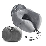 Kingta U Shape Portable Memory Foam Travel Pillow Best for Camping,Studying,Traveling and Working (Grey)