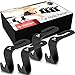 Starling's Headrest Hooks for Car - Back Seat Organizer Hanger Storage Hook, Car SUV(Set of 4) Black, Purse Hook for Car Handbag Clothes Umbrellas Coats Grocery Bags & More!