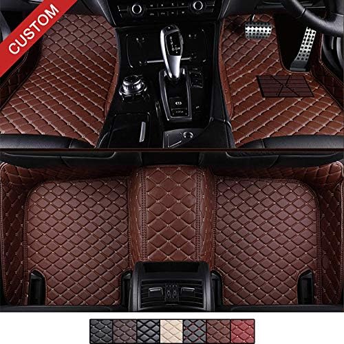 VEVAE Tailored Car Floor Mats for Benz E Class W212 Saloon 2009-2015 Laser Measured Faux Leather, Custom All Weather Full Coverage Waterproof Carpets XPE Car Liner (Brown)