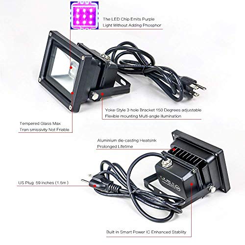 YQL Outdoor UV Black Light,50W Ultra Violet LED Flood Light,Blacklights for DJ Disco Night Clubs,UV Light Glow Bar,Blacklight Dance Party,Stage Lighting,Glow in The Dark Party Supplies - Thumbnail 5
