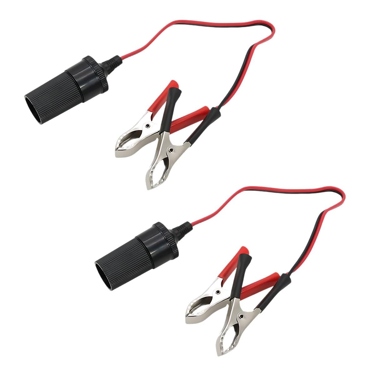 Photo 1 of 12 Inch Cigarette Lighter Extension Cord, 12V Car Battery Clamp-on Extension Charge Cable, Battery Alligator Clip to Female Cigarette Lighter Socket, Cigarette Splitter Plug Extension Socket (2PCS)
