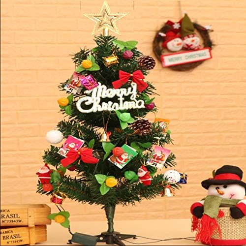Guojia 2ft Desktop Christmas Tree Suit, DIY Pre-Lit Tabletop Artifical Christmas Tree Decoration for Kids,Suitable for Evening Party, Office, Hotel, Family Decoration.