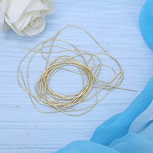 Embroidery Thread, Silk Round Thread for Sewing, 1.5mm Diameter High Gloss French Style Floss for DIY Crafts, Environmentally Friendly Wire for Hand Embroidery and Creative Projects, Sand Gold