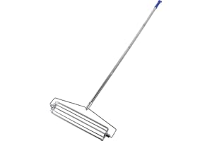 OVAQUIXI 54 Inch Stainless Steel Sand Rake for Long Jump Pit & Grain, 304 Steel Track Field Rake, Multi Purpose Leveling Tool