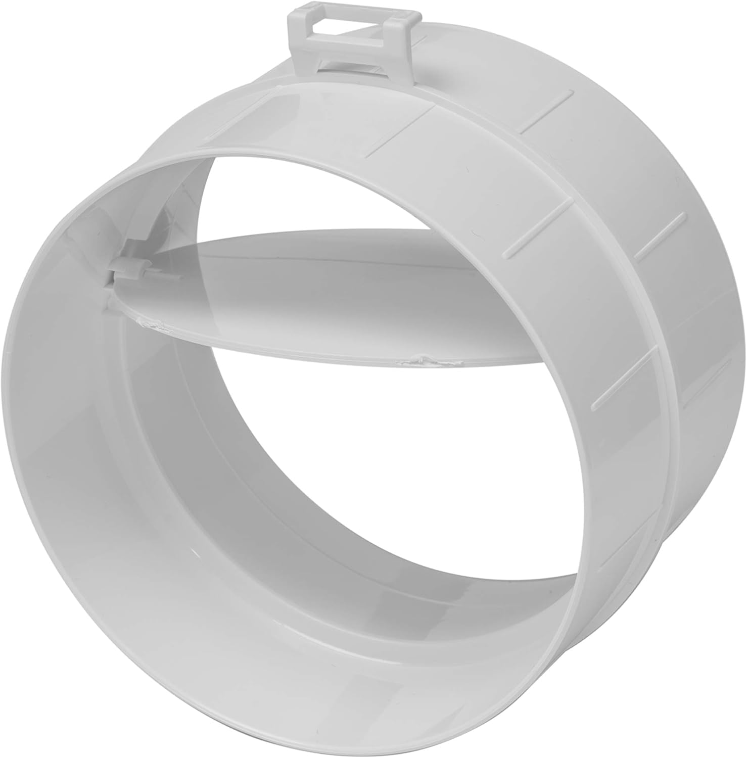 Vent Systems 100 mm / 4" Inch Backdraft Damper Stopper - ABS Plastic Male Fit Dryer Vent Backflow with Shutter - One-Way Airflow Ducting Insert - Inline Fan Vent, Exhaust Pipe Adapter/Connector — image 1