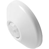 Lithonia Lighting CM PDT 10 R Ceiling Mount Extended Range Small Motion 360-Degree Sensor with Dual Technology and Isolated Low Voltage Relay, White