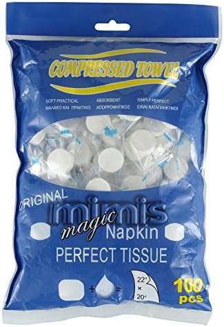 Portable Mini Rayon Disposable Compressed Towel Cotton Washcloth Towel for Travel/Home/Outdoor Activities/Beauty Salon/Sports(100pcs/bag)