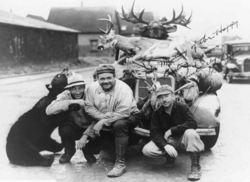 Photographs - 1930 On the happy hunting grounds. Babe Ruth hunting picture Vintage 8x10 Photograph - Ready to Frame