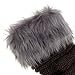 Beautyvan， Fashion Women Warm Winter Faux Rabbit Fur Mittens Wrist Fingerless Gloves (Deep Gray)