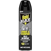Raid MAX Spider &amp; Scorpion Insect Killer Spray, 12 oz | Kills Spiders, Scorpions, Roaches, Ants, Waterbugs, Earwigs, Indoor &amp; Outdoor Use, Kills on Contact