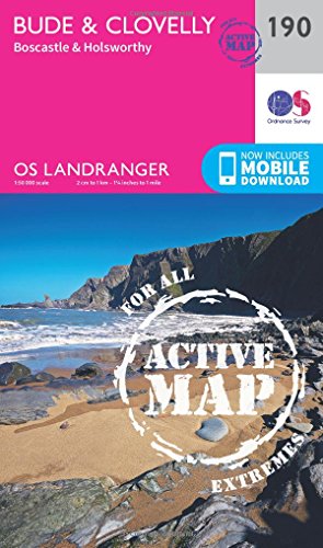 Bude & Clovelly Map | Weatherproof | Boscastle & Holsworthy | Ordnance Survey | OS Landranger Active Map 190 | England | Walks | Cycling | Days Out | Maps | Adventure