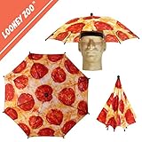 Funbrella Hats - PIZZA Umbrella Hat - The Pie In The Sky - Rain Sun Resistant -Easy Elastic Fit for Adults & Kids - Umbrella Hats for a Costume Party, Festival, Fishing, Hiking and the Beach