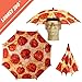 Funbrella Hats - PIZZA Umbrella Hat - The Pie In The Sky - Rain Sun Resistant -Easy Elastic Fit for Adults & Kids - Umbrella Hats for a Costume Party, Festival, Fishing, Hiking and the Beach