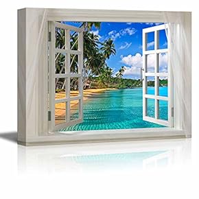 Glimpse into Beautiful Tropical Beach with Palm Trees...