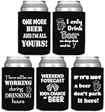 Funny Saying Beer Can Cooler 5 Pack Premium Polyurethane with 5 Unique Quotes (Set 3)