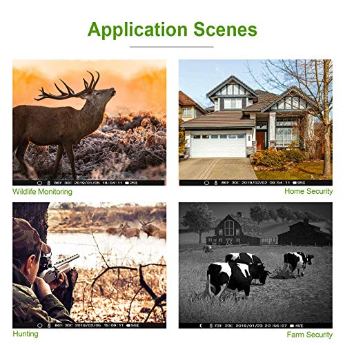 FLAGPOWER Trail Game Camera with Night Vision Motion Activated 16MP 1080P Hunting Camera with IP66 Waterproof 0.2s Trigger Time 32GB Memory Card 2.4" LCD Display for Wildlife Monitor