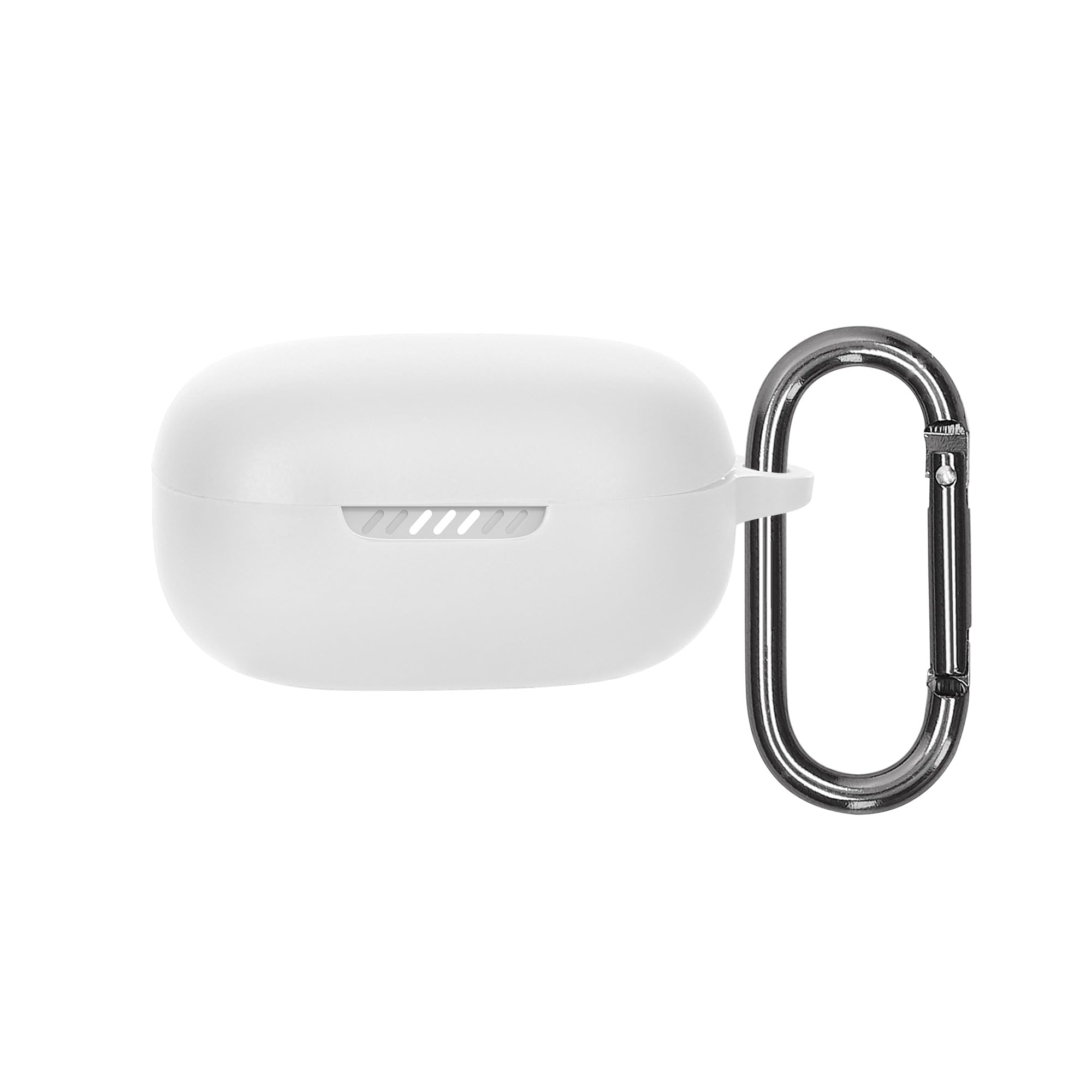 kwmobile Silicone Cover Compatible with JBL Live Pro 2 TWS - Case Cover Stick-On Skin with Clip - White