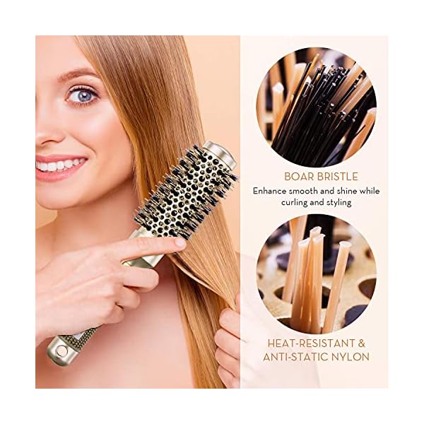 AIMIKE-Round-Brush-Nano-Thermal-Ceramic-Ionic-Tech-Hair-Brush-Small-Round-Barrel-Brush-with-Boar-Bristles-for-Blow-Drying-Styling-Curling-and-Shine-24-inch-Barrel-13-inch-4-Free-Clips AIMIKE Round Brush, Nano Thermal Ceramic & Ionic Tech Hair Brush, Small Round Barrel Brush with Boar Bristles for Blow…