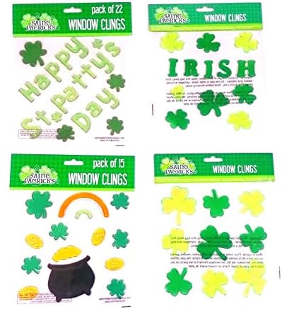 Happy St Patricks Patty Paddy Window Gel Clings (60 Clings)
