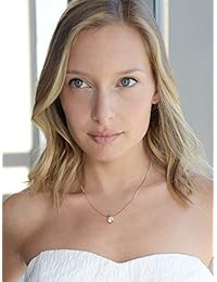 Mariell Luxurious "Look of Real" Cadena y colgante de zirconia cúbica de corte redondo, quilate 2, chapado en oro rosa 14K