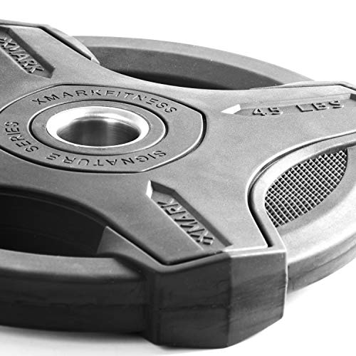 XMark 45 lb Pair Signature Plates, One-Year Warranty, Olympic Weight Plates, Cutting-Edge Design - Thumbnail 3
