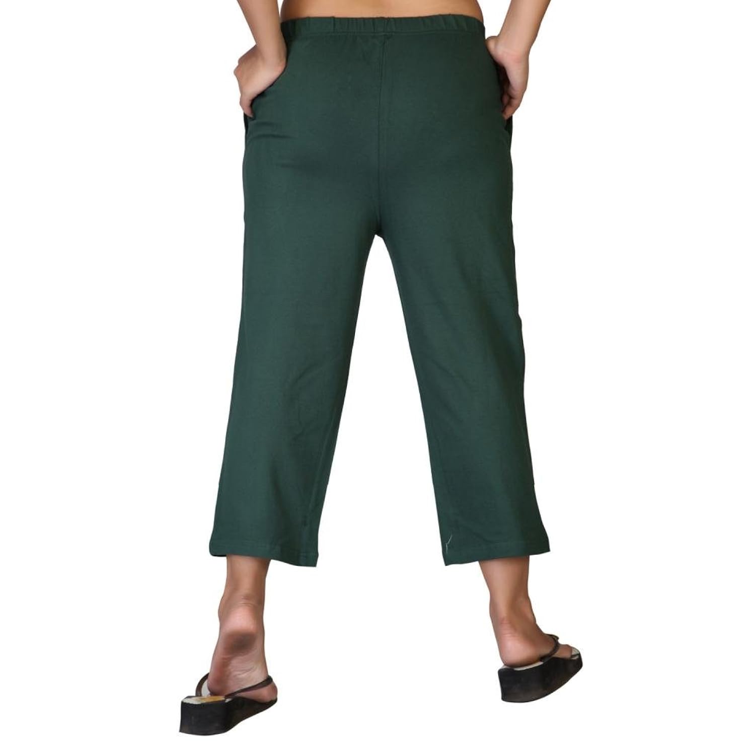 clifton women's solid capri - bottle green