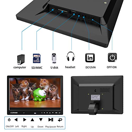 Digital Photo Frame, Cornmi Digital Picture Frame Music HD Body Motion Sensor Auto Rotation Alarm Calendar Video Player With Remote Control for Wedding Commemoration Valentine's Day gift
