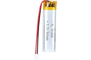 YTKavq 3.7V 500mAh Battery 701555 Lithium Polymer Ion Rechargeable Li-ion Li-Po Battery with 2P PH 2.0mm Pitch Connector