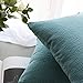 Kevin Textile Decor Velvet Throw Pillow Covers Cushion Case, Soft Striped Decorative Pillow Cover, Winter Pillowcase for Couch/Chair/Bed, 18 Inch, 2 pcs, Niagara Blue