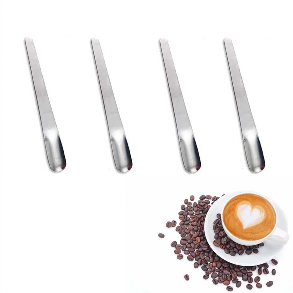 4 PCS Latte Spoons Ice Cream Spoons Mini Dessert Spoons Mini Tasting Spoons Appetizer Spoons Espresso Coffee Stirrer for Ice Cream Coffee Drinks