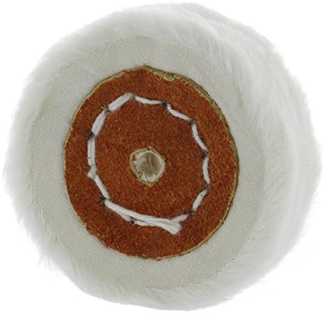 Drixet2 Inch White Cotton Buffing Wheel, With A Shellac Leather Center Hole Reinforcement (50 Ply).