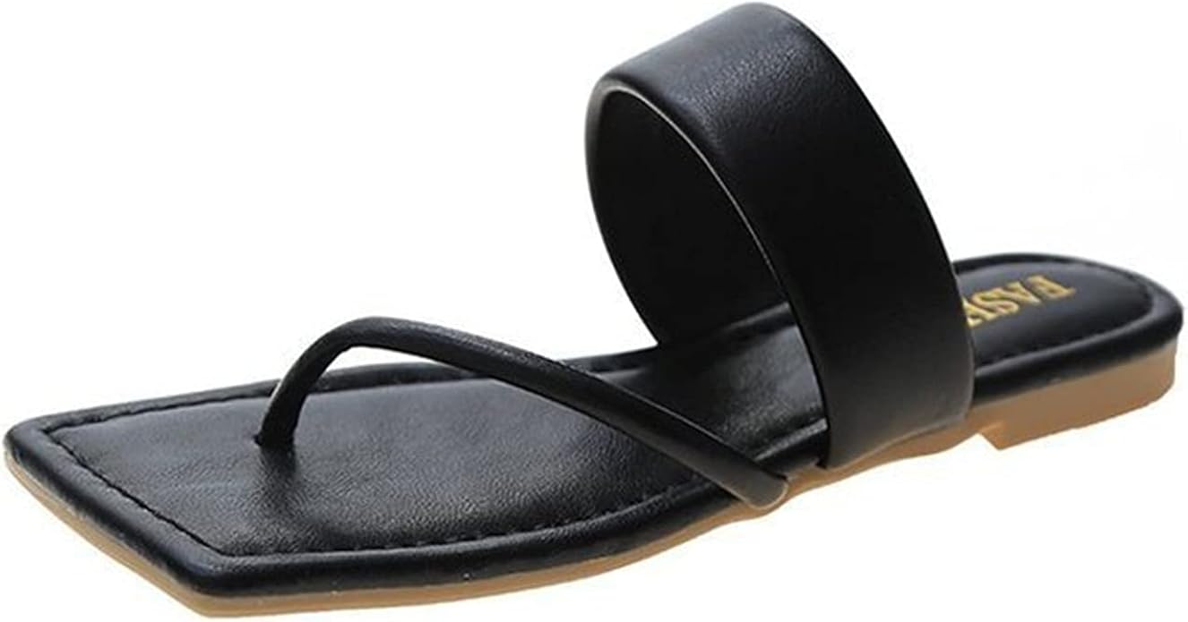 Backless Sandals for Women Spring Summer SlipOn Square Toe with T