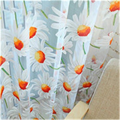 MLZ Window Screening Balcony Finished Product Burnout Design Flower Tulle Curtain For Living Room Sunflower Kitchen Curtains 3 Tab Top W250cm L270cm