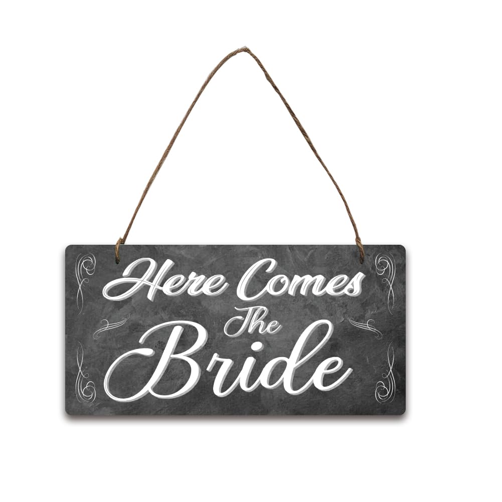 NBEADS Wedding Hanging Sign, Wooden Chalk Art Display - 15x30cm with Jute Rope for Home Decor