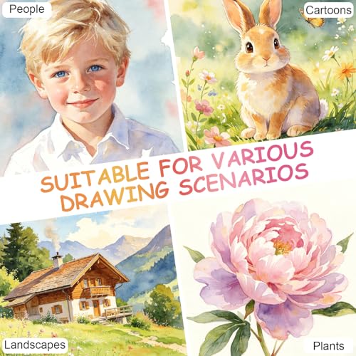 LSHSXPX Acuarelas Profesionales, 60 Colores, Pintura de Acuarela, Adecuado para Principiantes y Artistas Avanzados