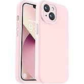 Vooii Compatible with iPhone 13 Case, Liquid Silicone Upgrade [Camera Protection] [Soft Anti-Scratch Microfiber Lining] Shockproof Phone Case for iPhone 13 6.1 inch - Chalk Pink