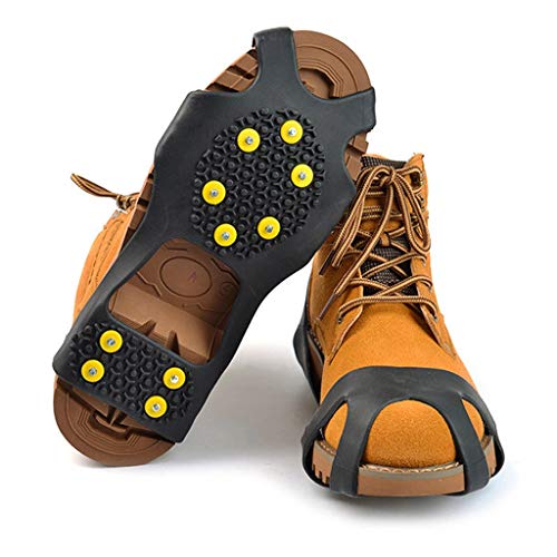 Baulody Ice & Snow Grips Over Shoes Boot Traction Cleat Rubber Spikes