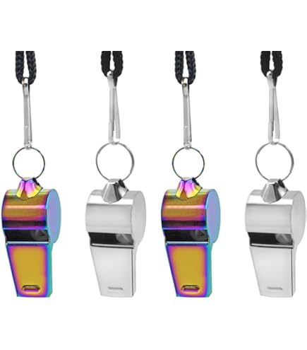 Sifflet Métal Arbitre ELLESS Avec Chaîne Serpentin - Acier Inoxydable - Occasion