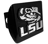 LSU Tiger Eye Black Metal NCAA Trailer Hitch Cover Fits 2 Inch Auto Car Truck Receiver