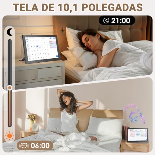 10.1 Polegadas Calendário Digital Inteligente E Gráfico Tarefas, Planner, Porta Retrato Digital, Para Agendamento Familiar, Tela Sensível Ao Toque Hd Interativa, 110-220V