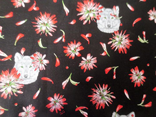 Indian Paintbrush With Wolf Head Cotton Fabric 26135-J